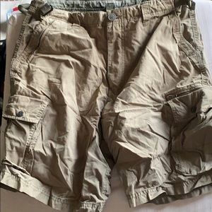 Green cargo shorts